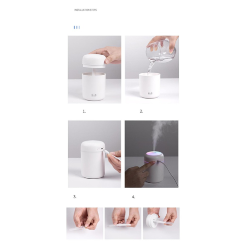Humidificador Portátil Difusor de Aceites Esenciales para Coche y Hogar